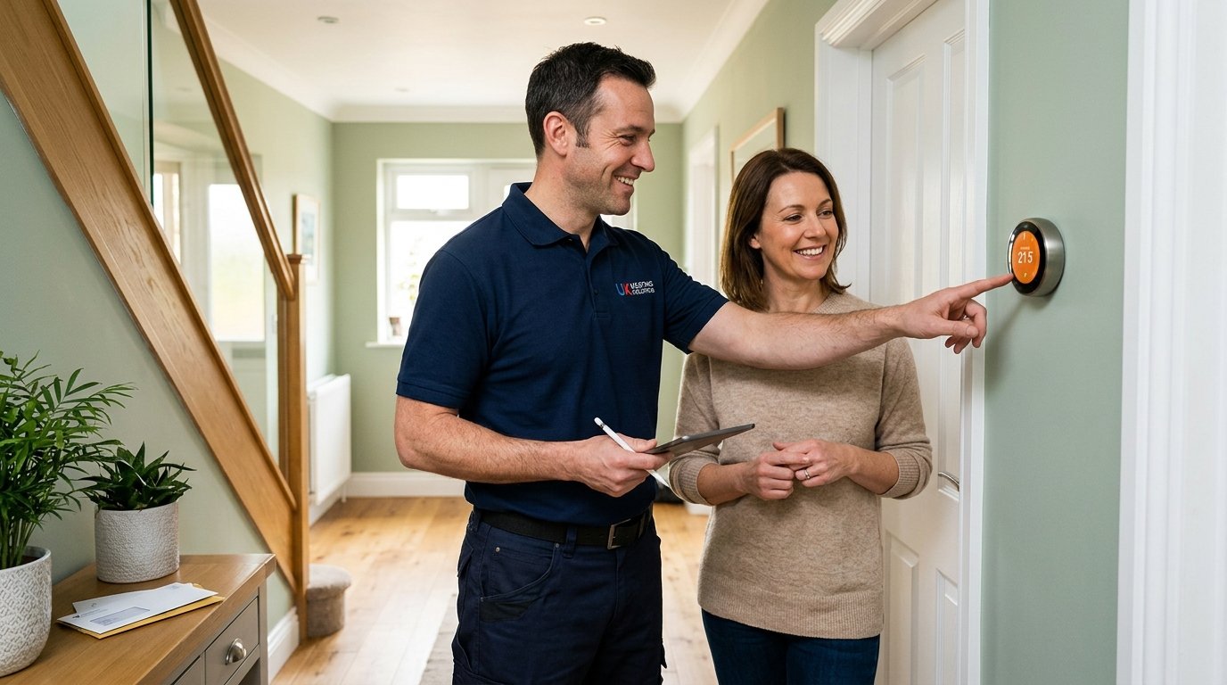 A.C.G engineer politely consulting with homeowner in Birmingham